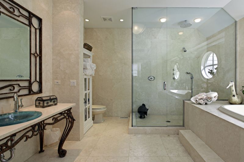 Luxury Shower with Stone Accents